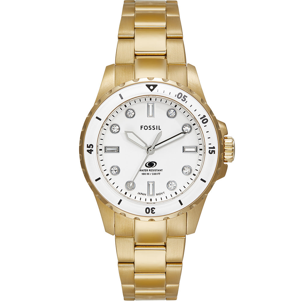 Fossil ES5350: Sophisticated Blue Watch with Gold - Tone Design