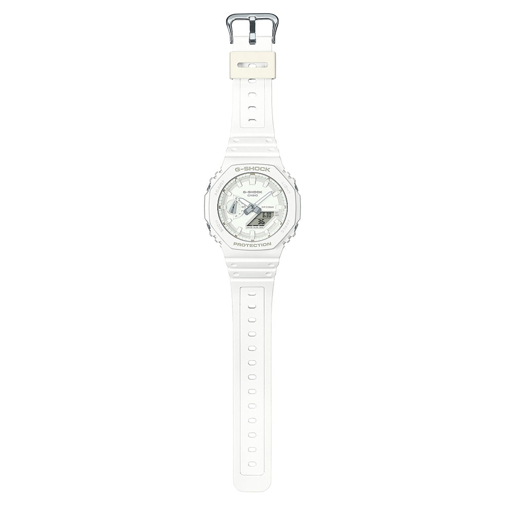 G-Shock GA2100-7A7 Stylish One-Tone Gradation White Men's Wristwatch for Everyday and Outdoor Use