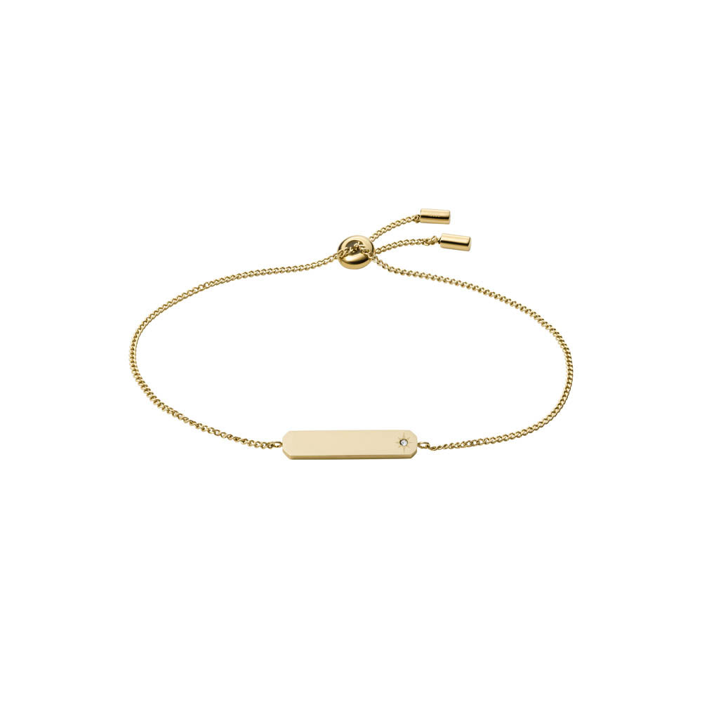Fossil Drew Bar Bracelet in Yellow Gold Plated Stainless Steel