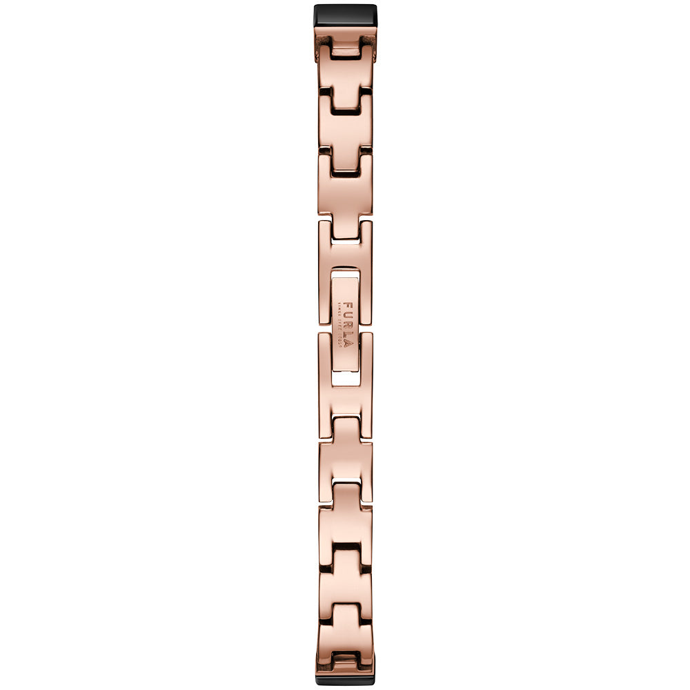 Furla Women's Black and Rose Gold Bangle Watch WW00010004L3
