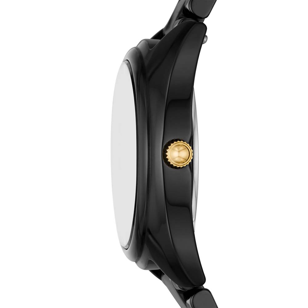 Fossil Women's All-Black Ceramic Watch with Gold Accents - Gabby CE1114