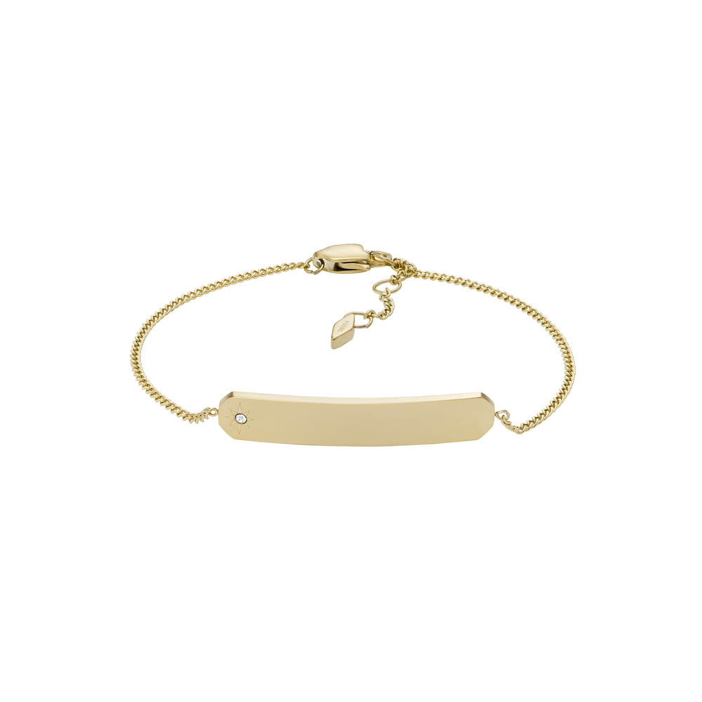 Fossil Drew ID Bracelet in Yellow Gold-Plated Stainless Steel
