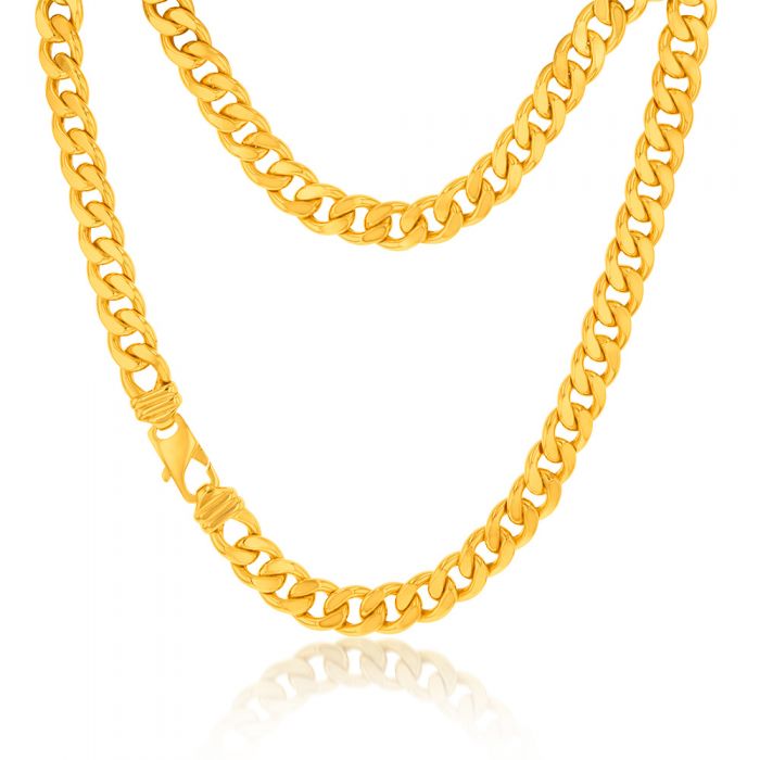 9 Carat Stunning Yellow Gold Copper - Filled Curb Chain Jewelry for a Glamorous Look