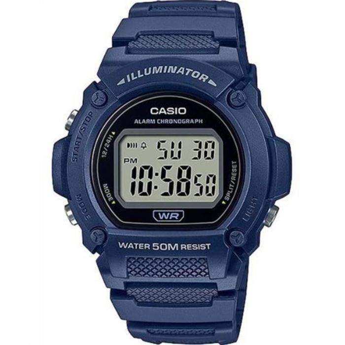 Casio W219H-2 Lightweight Blue Digital Watch for Men, 50M Water Resistant