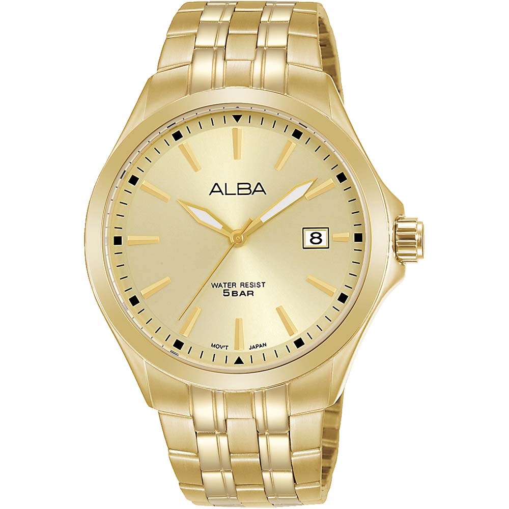 Alba AS9M72X1 Gold-Tone Luxury Stainless Steel Watch with Date Display