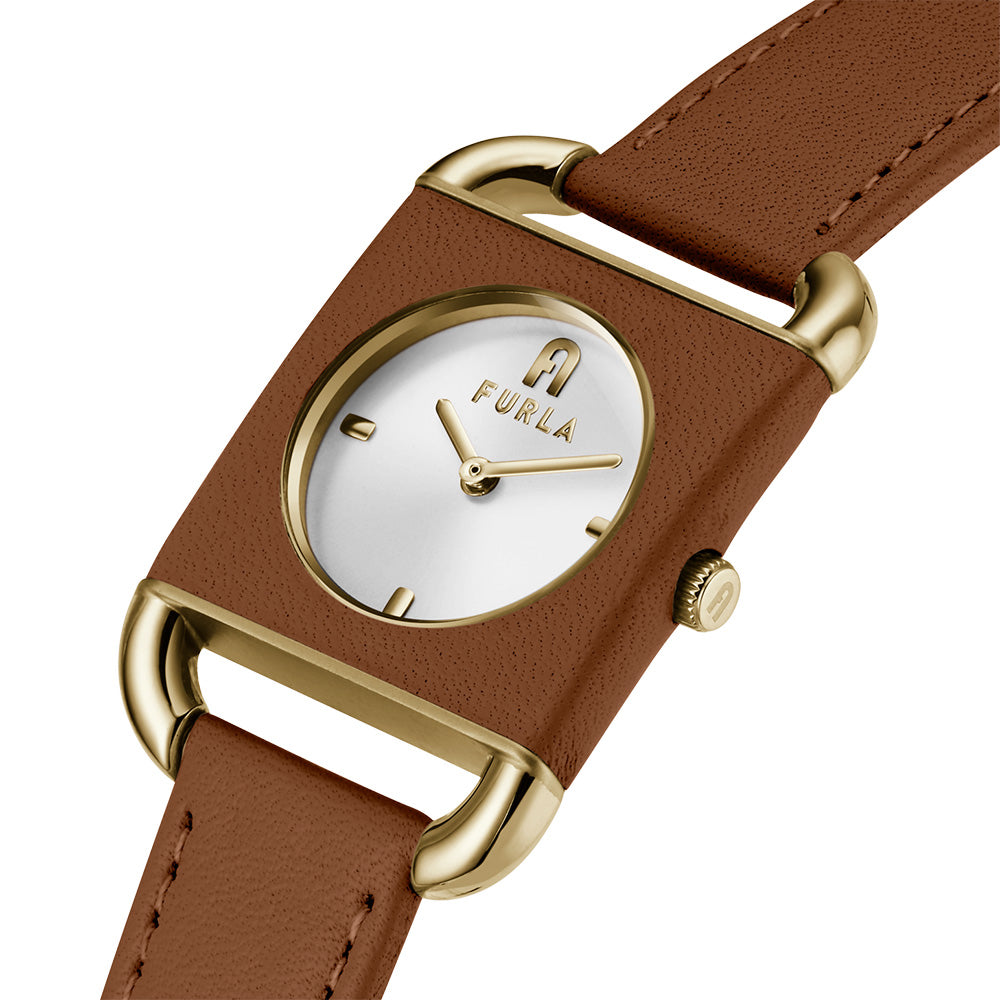 Furla Arco Square WW00017002L2 Brown Leather Watch