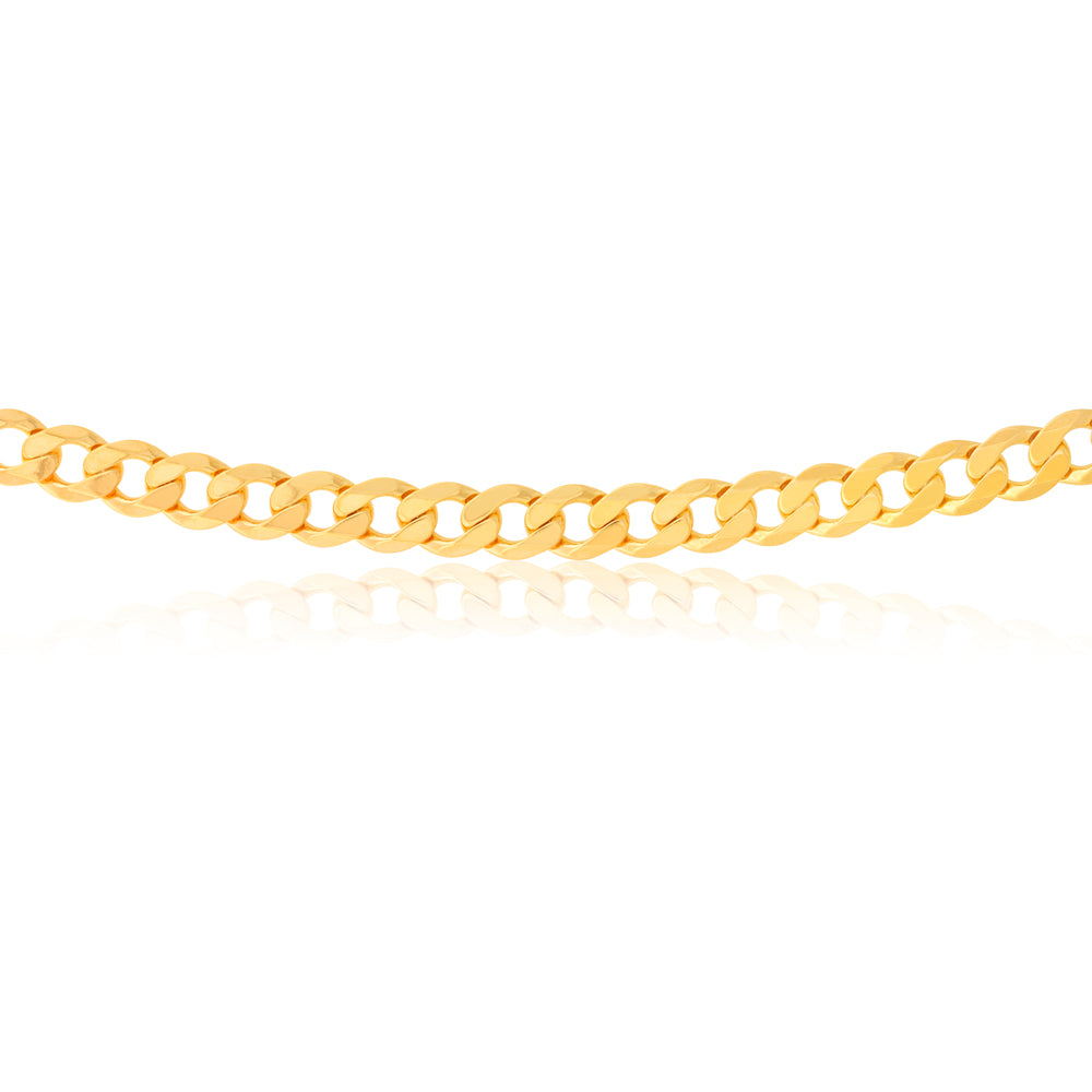 50cm 9ct Solid Yellow Gold Curb Chain in 150 Gauge