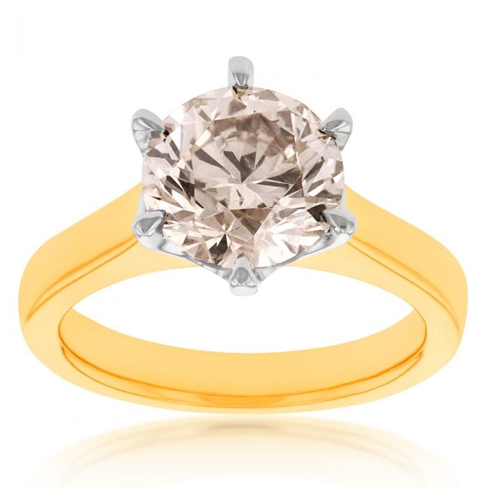 Exquisite 18ct Yellow Gold Solitaire Ring Featuring a 3-Carat Australian Diamond