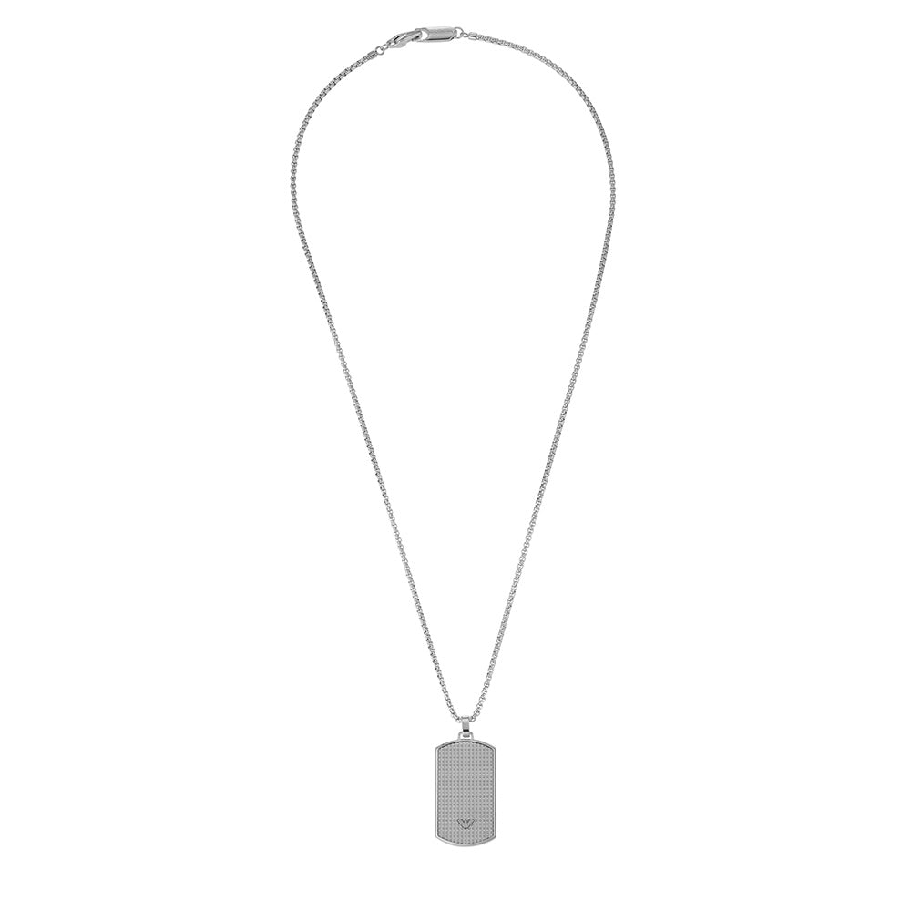 Emporio Armani Stylish Stainless Steel Dog Tag Pendant with Durable Chain
