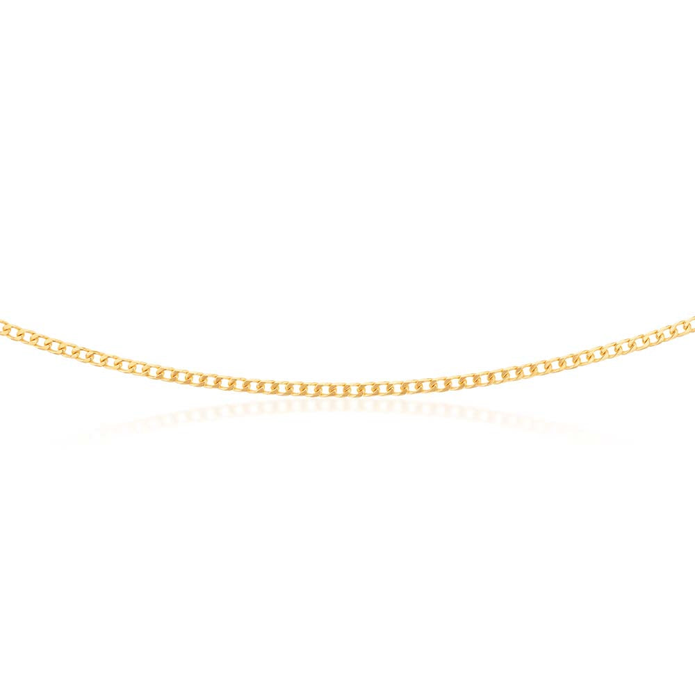 45cm 80 Gauge 9ct Solid Yellow Gold Curb Chain - Simple & Elegant