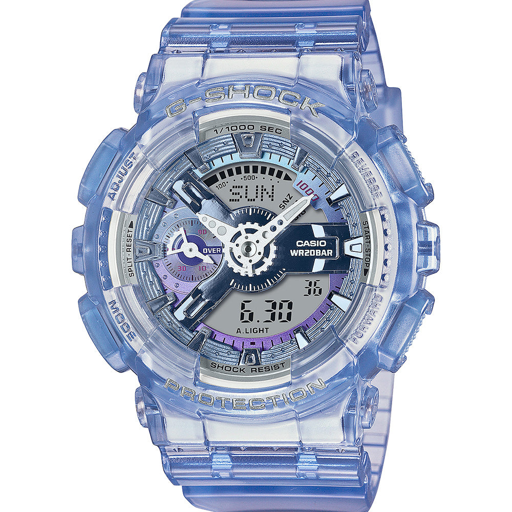 G-Shock GMAS110VW-6A Men's Blue Virtual World Color Digital Analog Hybrid Watch