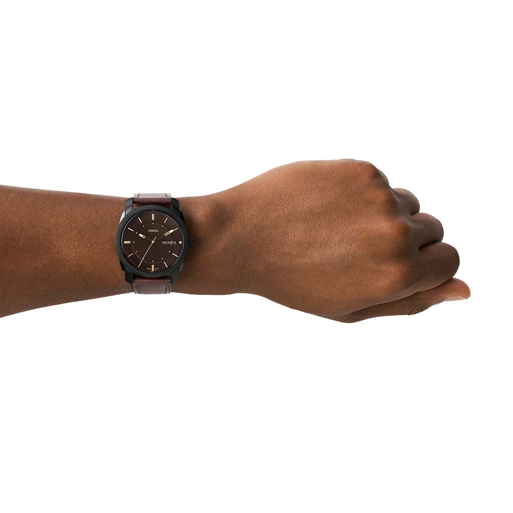 Fossil Men's Brown Leather Machine Watch FS5901