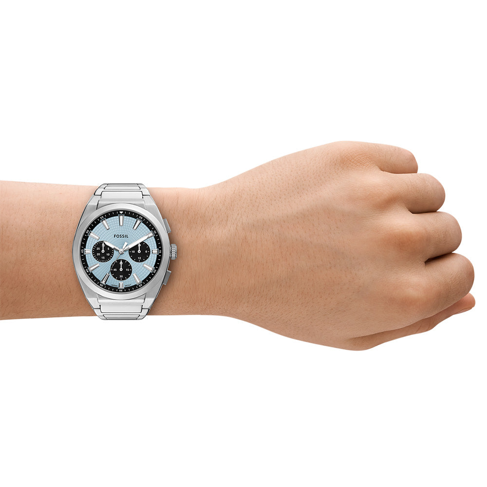 Fossil Everett FS6105 Stainless Steel Chronograph Watch with 44mm Case