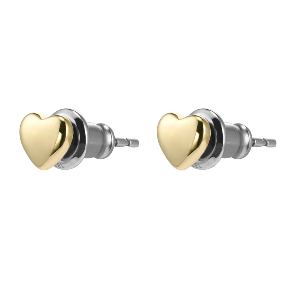 Fossil Fashionable Yellow Gold - Coated Stainless Steel Mother - of - Pearl Earring and Pendant with Chain Jewelry Set