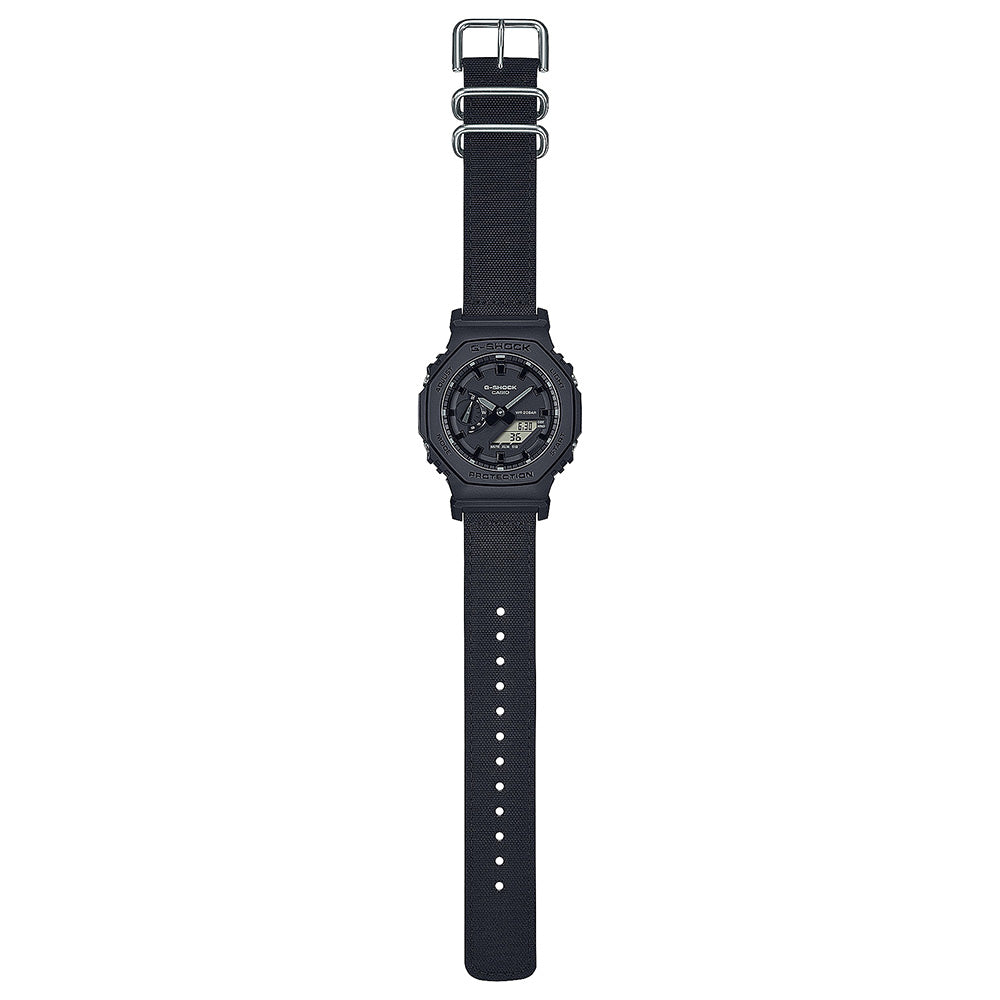 G-Shock GA2100BCE-1A Compact and Durable Utility Black Cordura Wristwatch for Everyday Wear