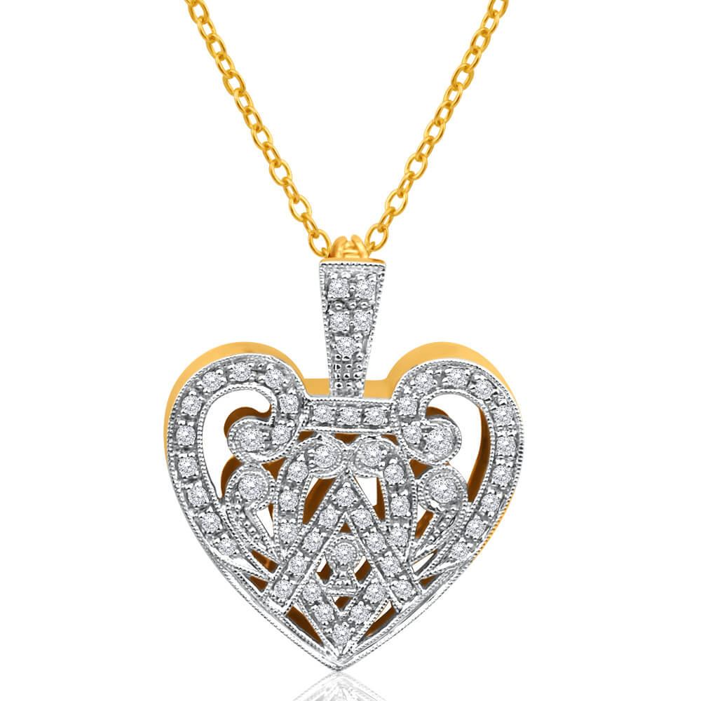 Stunning 9 Carat Dazzling Yellow Gold Diamond Pendant for a Timeless Jewelry Piece
