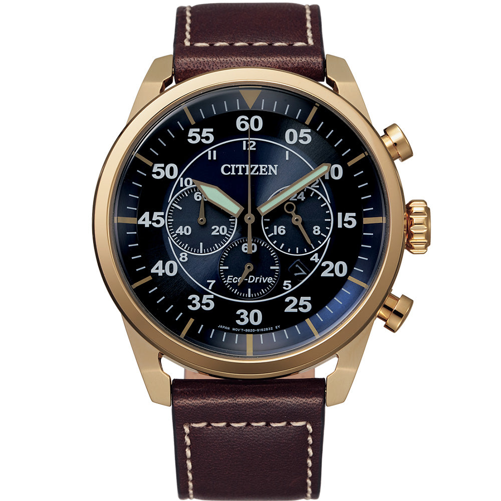 Citizen Eco - Drive CA4213 - 26L Stainless Steel Blue Dial Chronograph Watch