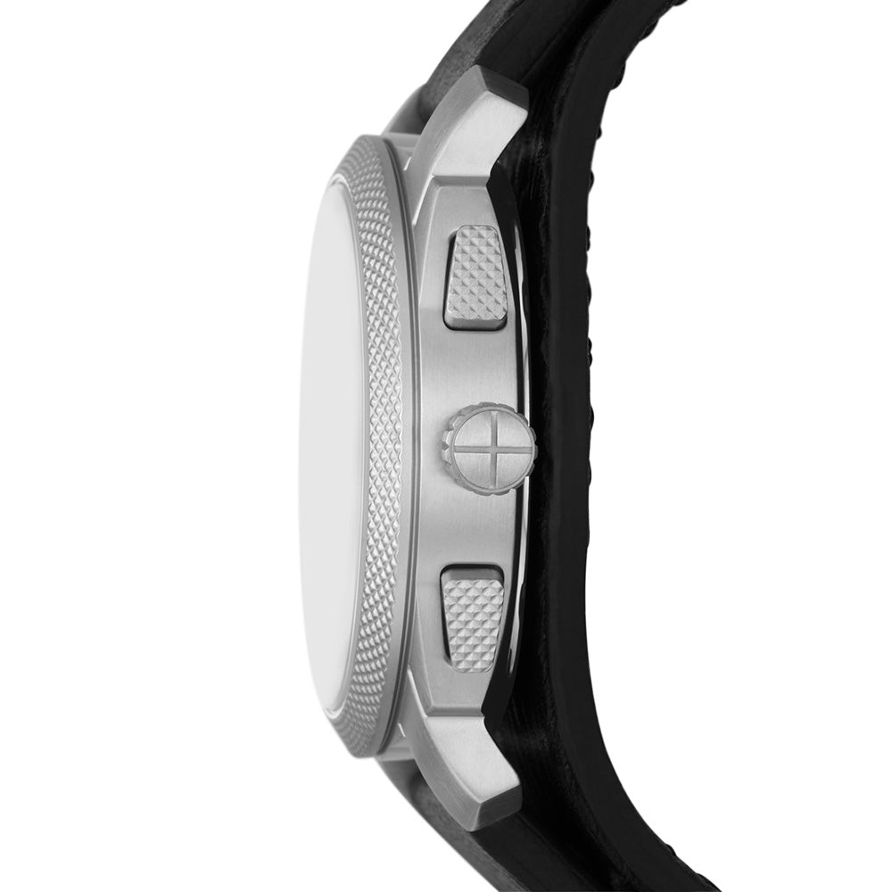 Fossil Machine FS5921 - Stylish Watch with Black Leather Strap and Stainless Steel Case