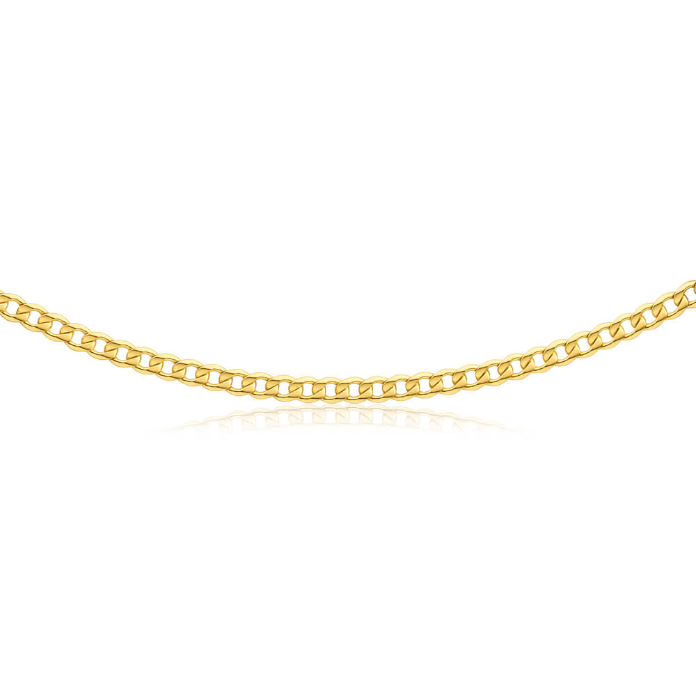 Exquisite 9ct Yellow Gold-Copper Filled 55cm Curb Chain