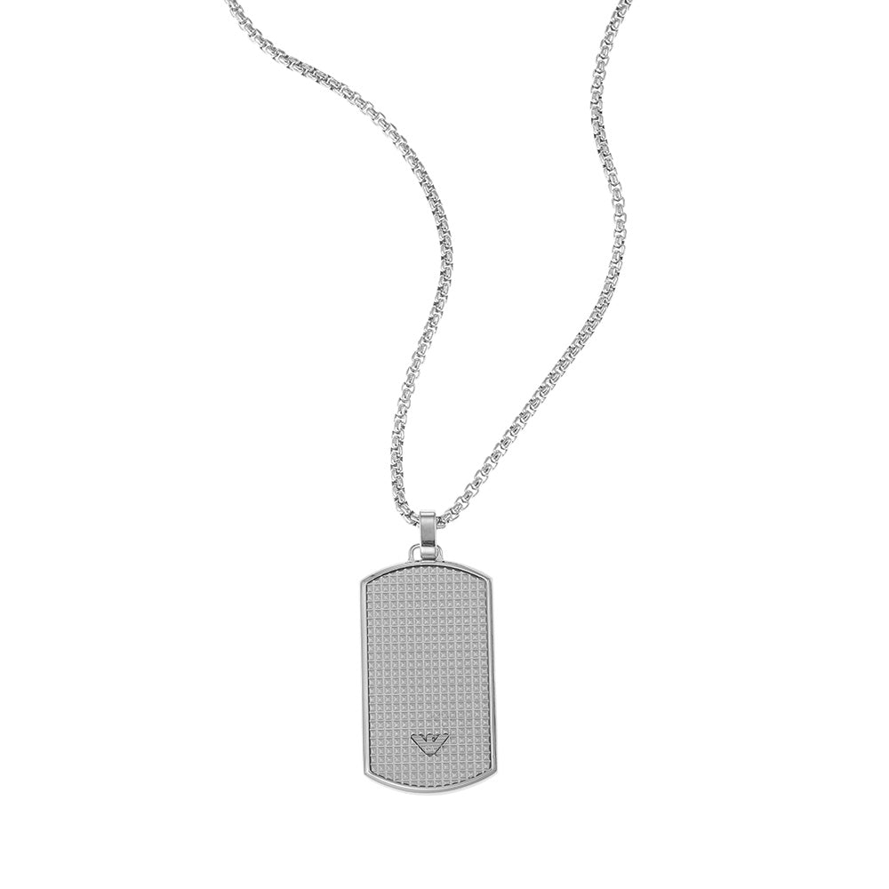 Emporio Armani Stylish Stainless Steel Dog Tag Pendant with Durable Chain