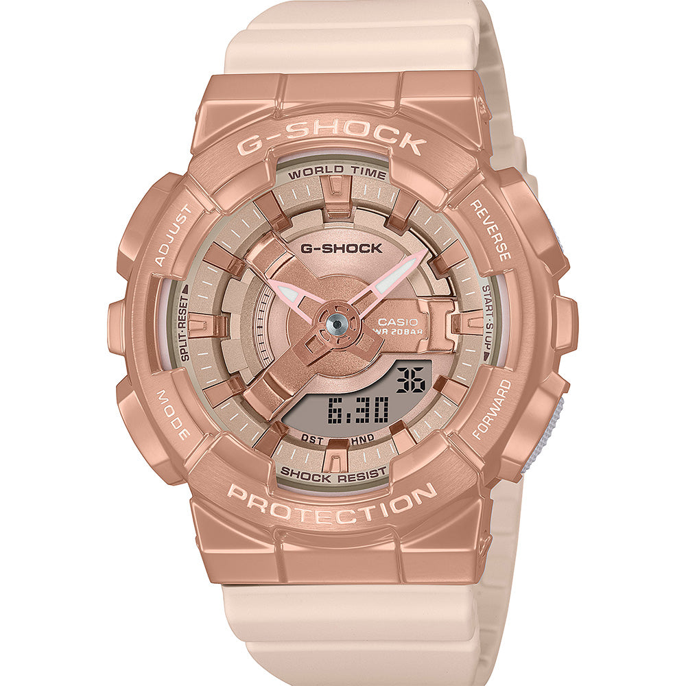 G-Shock GMS110PG-4 Slim Pink Watch with Metal Cover