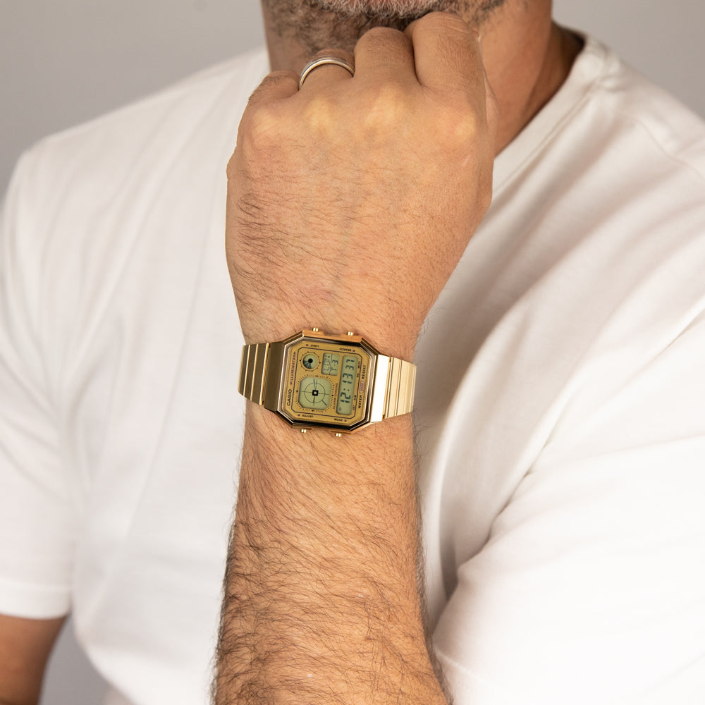 Casio Vintage A130WEG-9A All-Gold Digital Watch with Analog Look