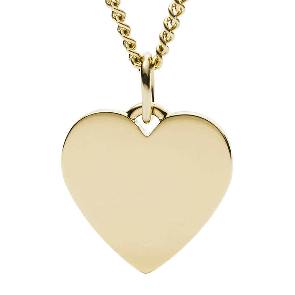 Fossil Drew Heart Pendant with Yellow Gold Plated Stainless Steel Chain