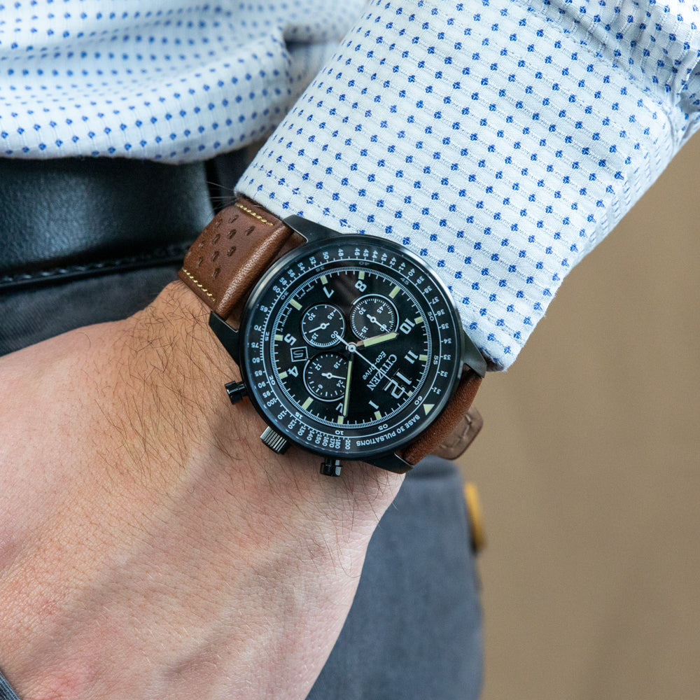 Citizen Eco-Drive CA4505-12E Professional Chronograph Watch for Pilots