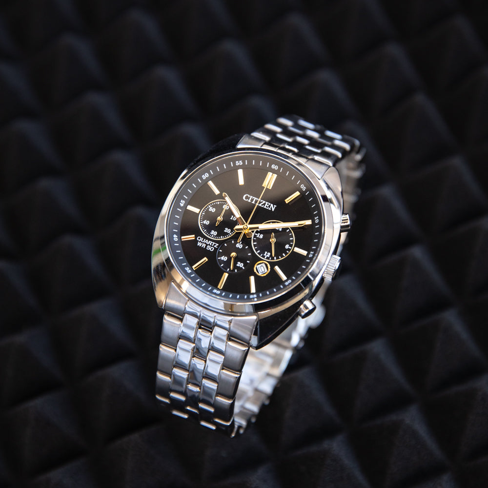Citizen AN8210-56E Stainless Steel Chronograph Watch with Eco-Drive