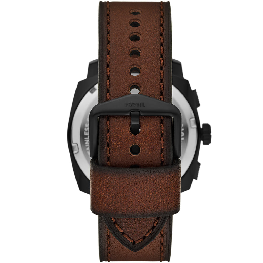 Fossil FS6102SET Watch with Chronograph and Woven Leather Bracelet