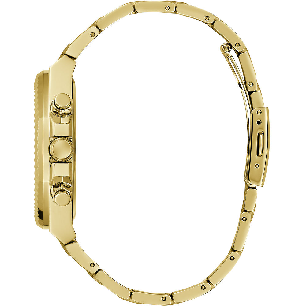 Guess Equity Men's Multi-Function Gold and Green Link GW0703G2 Wristwatch