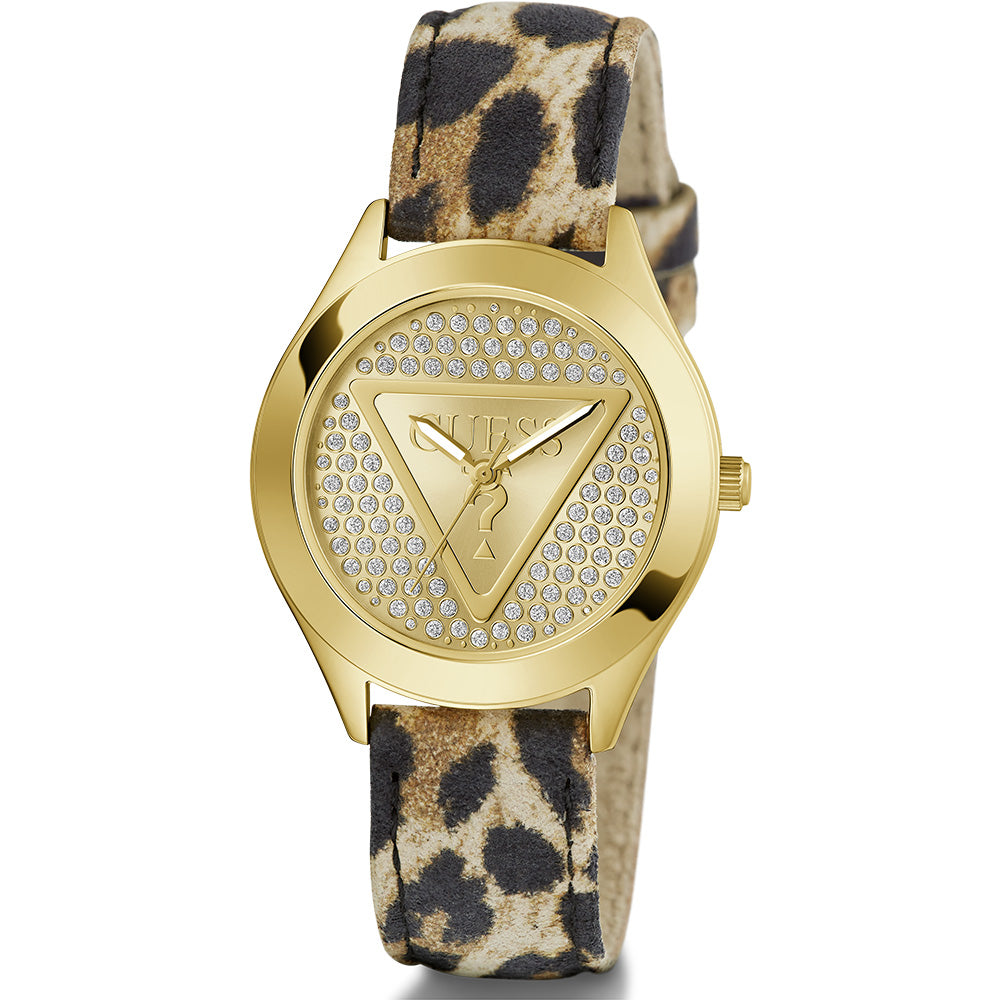 Stylish Guess Glitz Plaque Watch GW0745L2 with 34mm Case