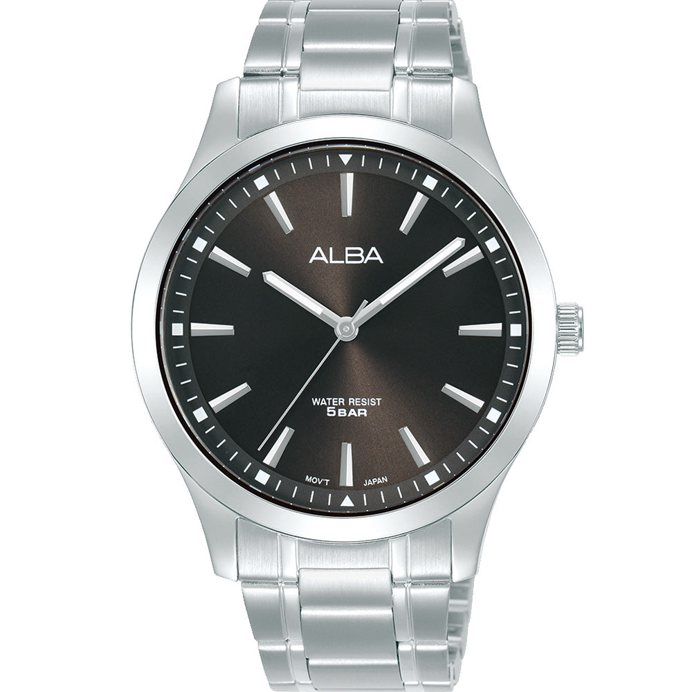 Alba Prestige ARX013X: 40mm Stainless Steel Elegant Black Dial Watch