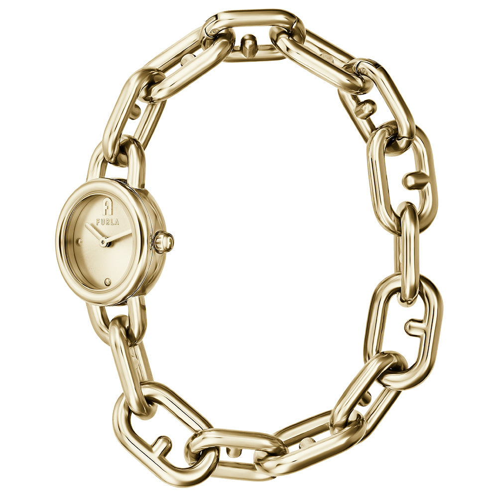 Furla Stainless Steel Chain Bracelet WW00027003L2 with Gold Elements