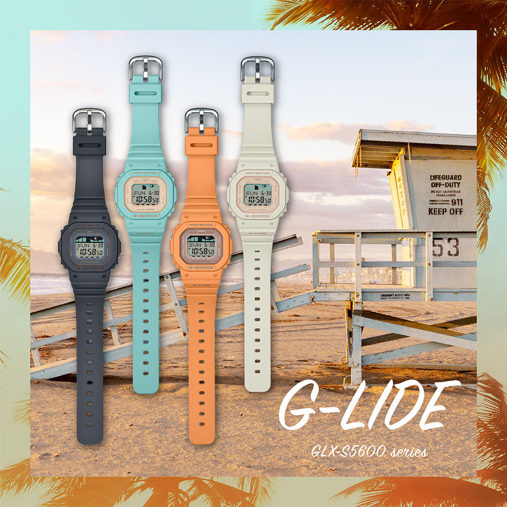 G-Shock GLXS5600-7 S5600 Women's Digital G-Lide Surfing Watch for Water Enthusiasts