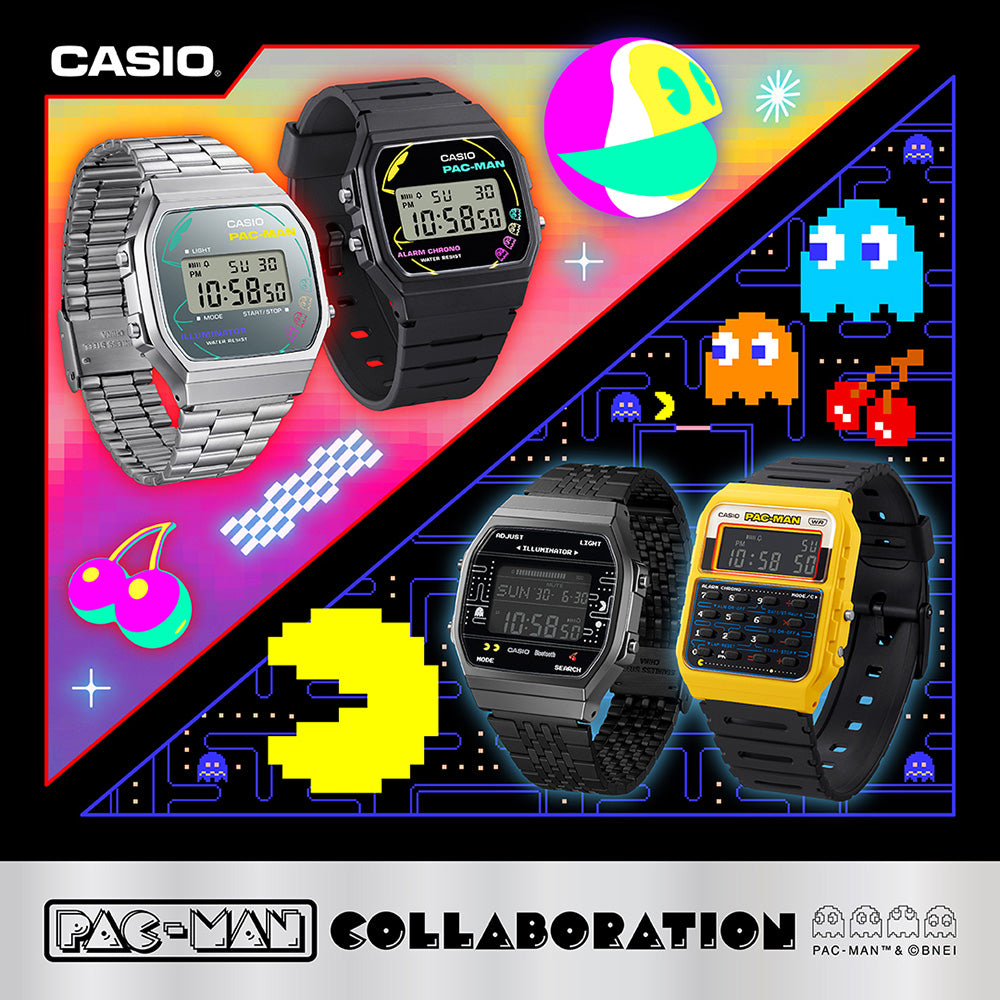 Casio ABL100WEPC-1B Pac-Man Collaboration Special Edition Digital Watch for Game Lovers