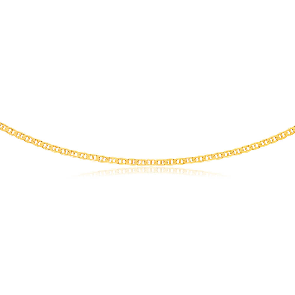 60cm 9ct Solid Elegant Yellow Gold Anchor Chain for Men
