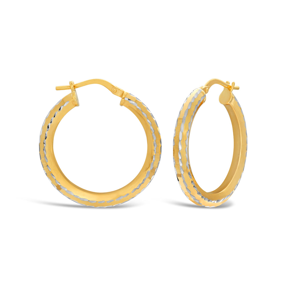 9 Carat Yellow Gold-Filled Circular Hoop Earrings for Women