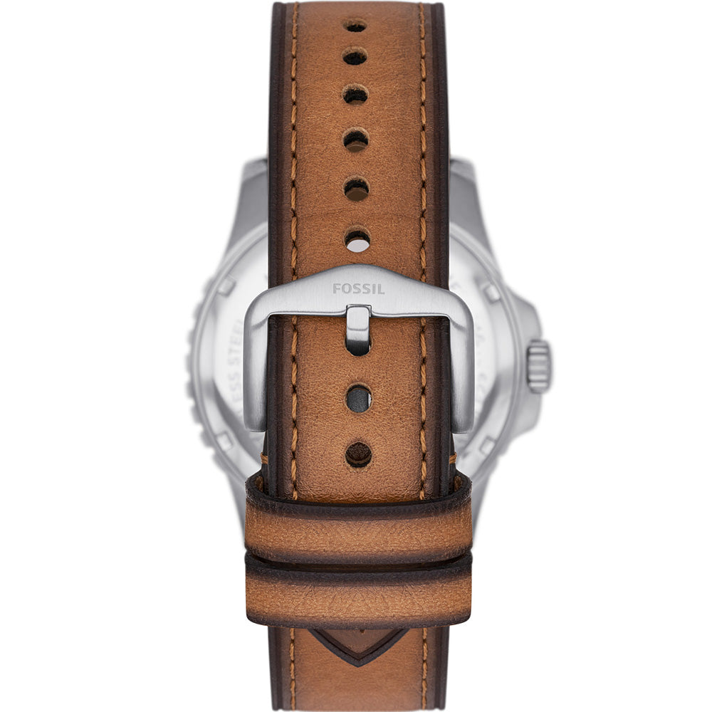 Fossil Men's Leather Watch - Blue FS5946 Model