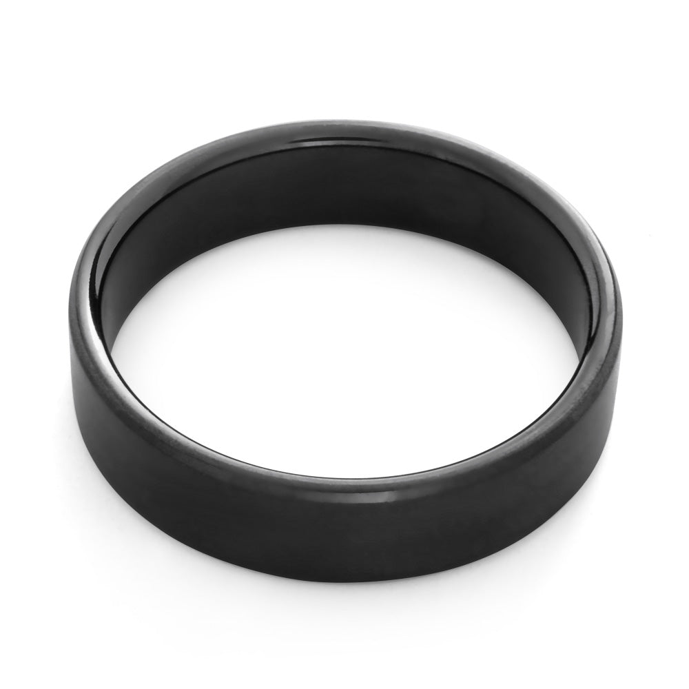 Exquisite 6mm Flawlessly Cut, Bevelled and Sanded Zirconium Men's Wedding Ring