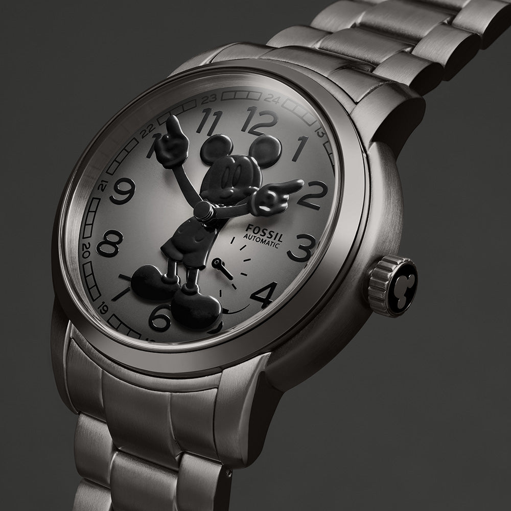 Fossil Limited Edition LE1186 Gunmetal Mickey Heritage Automatic Unisex Watch for the 100th Disney Anniversary