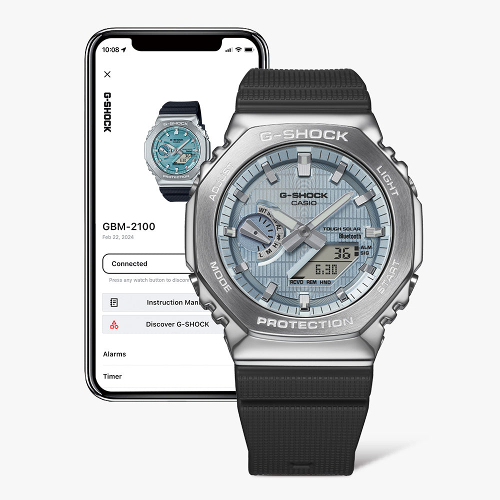 G-Shock GBM2100A-1A2 Bluetooth 'CasiOak' with Metal Cover