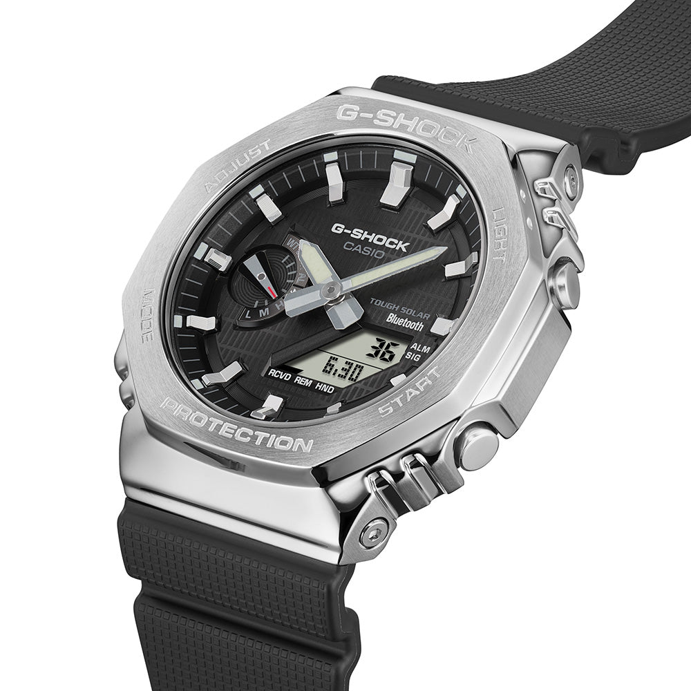 G-Shock GBM2100-1A Bluetooth 'CasiOak' Watch with Metal Covering