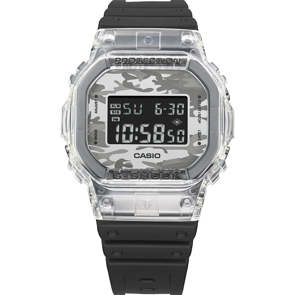 G-Shock DW5600SKC-1 Watch with Transparent Camo Design