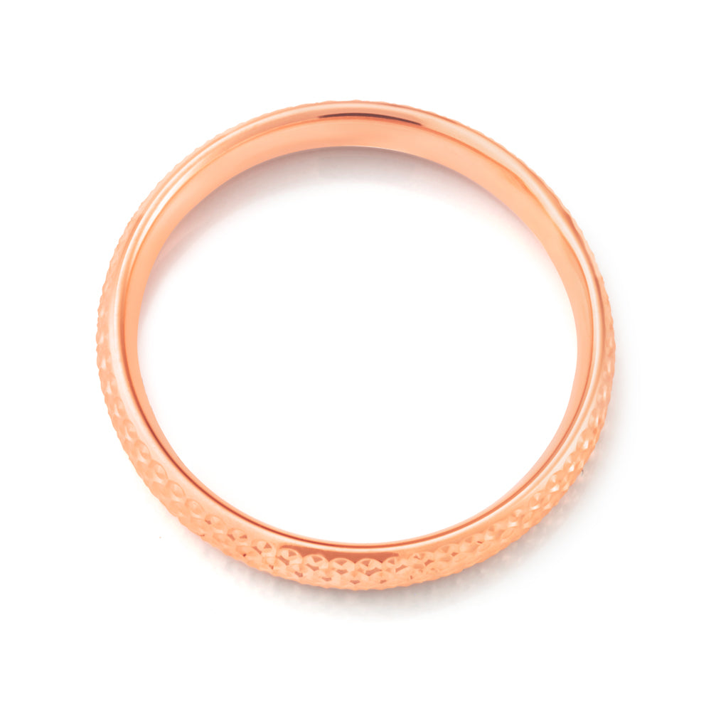 Exquisite 9ct Rose Gold Double - Cut Shimmering Ring