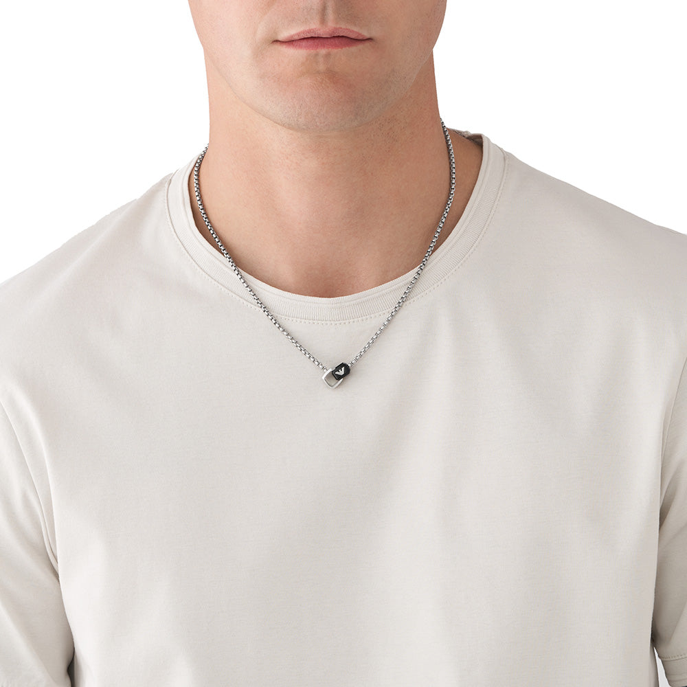 Emporio Armani Stylish Stainless Steel Key-shaped Basic Pendant Along With a Chain, Ideal Jewelry Piece