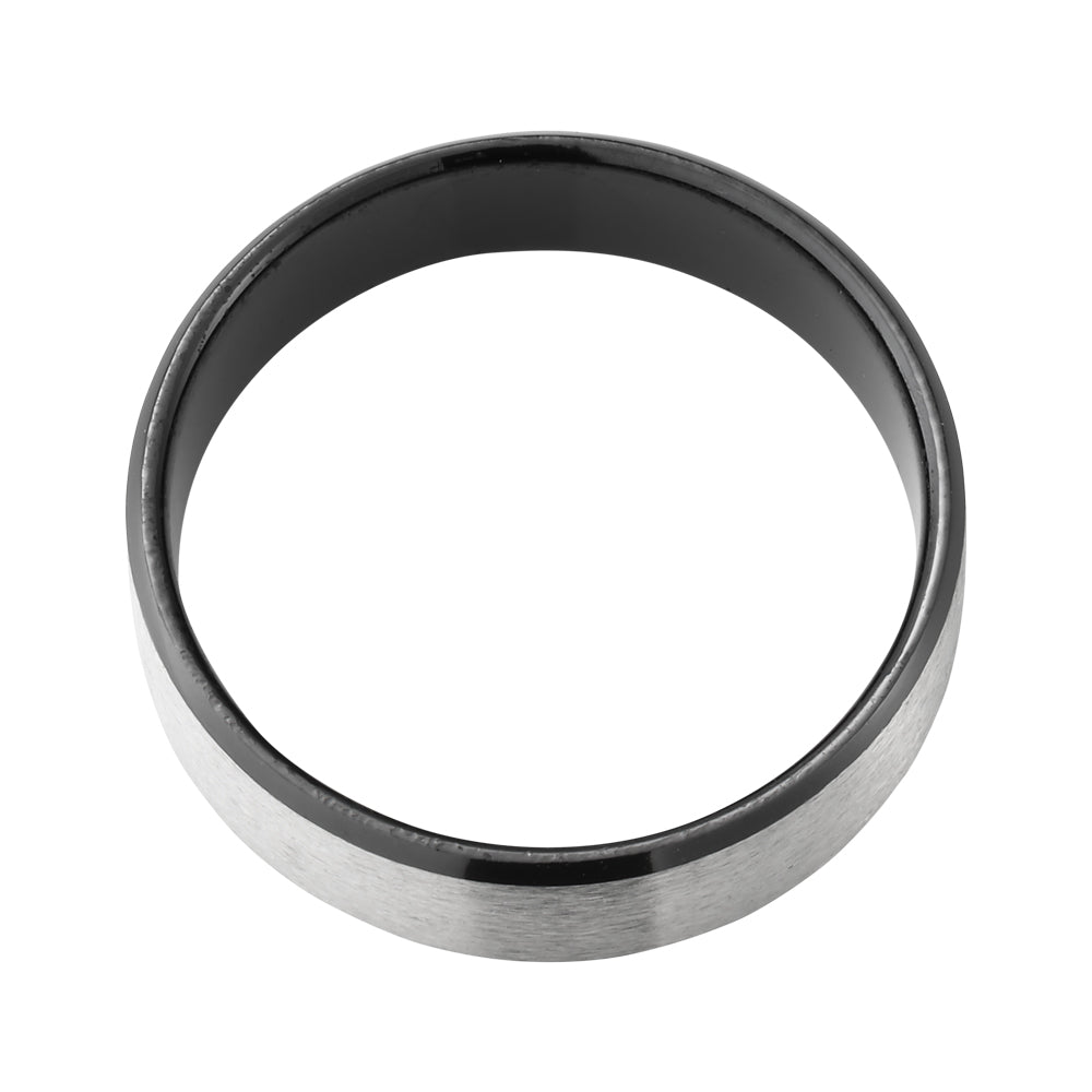 7mm Flawless Titanium and Zirconium Ring with Flat Bevelled Brushed Finish