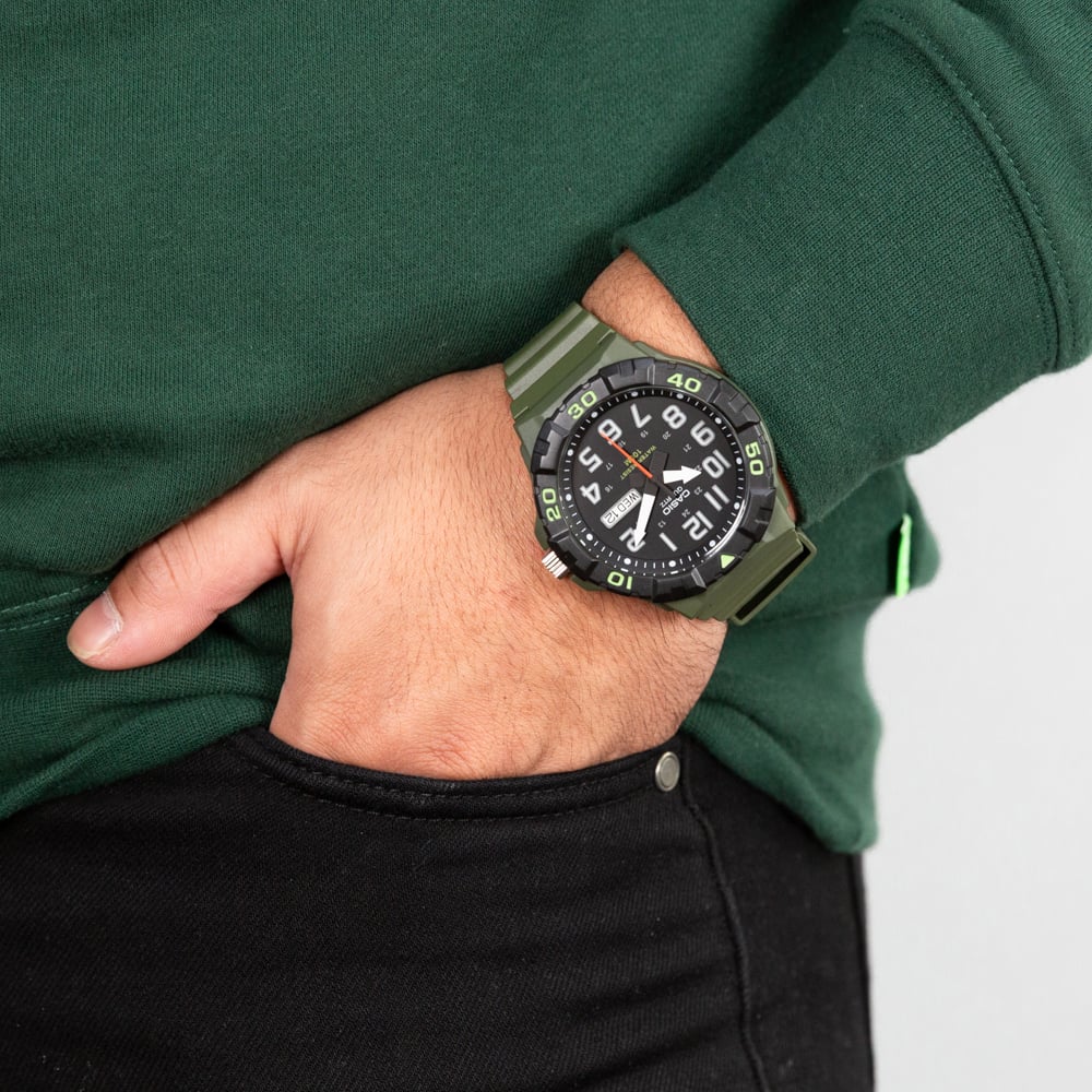 Casio Men's Stylish Sporty MRW210H-3A Navy Green Resin Watch