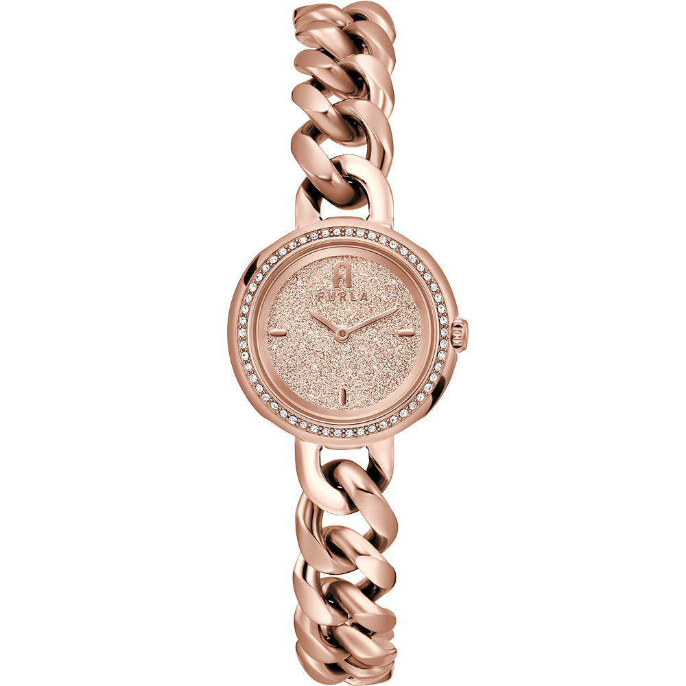Furla Rose Gold Tone Stainless Steel Chain Round Ladies Watch WW00019013L3