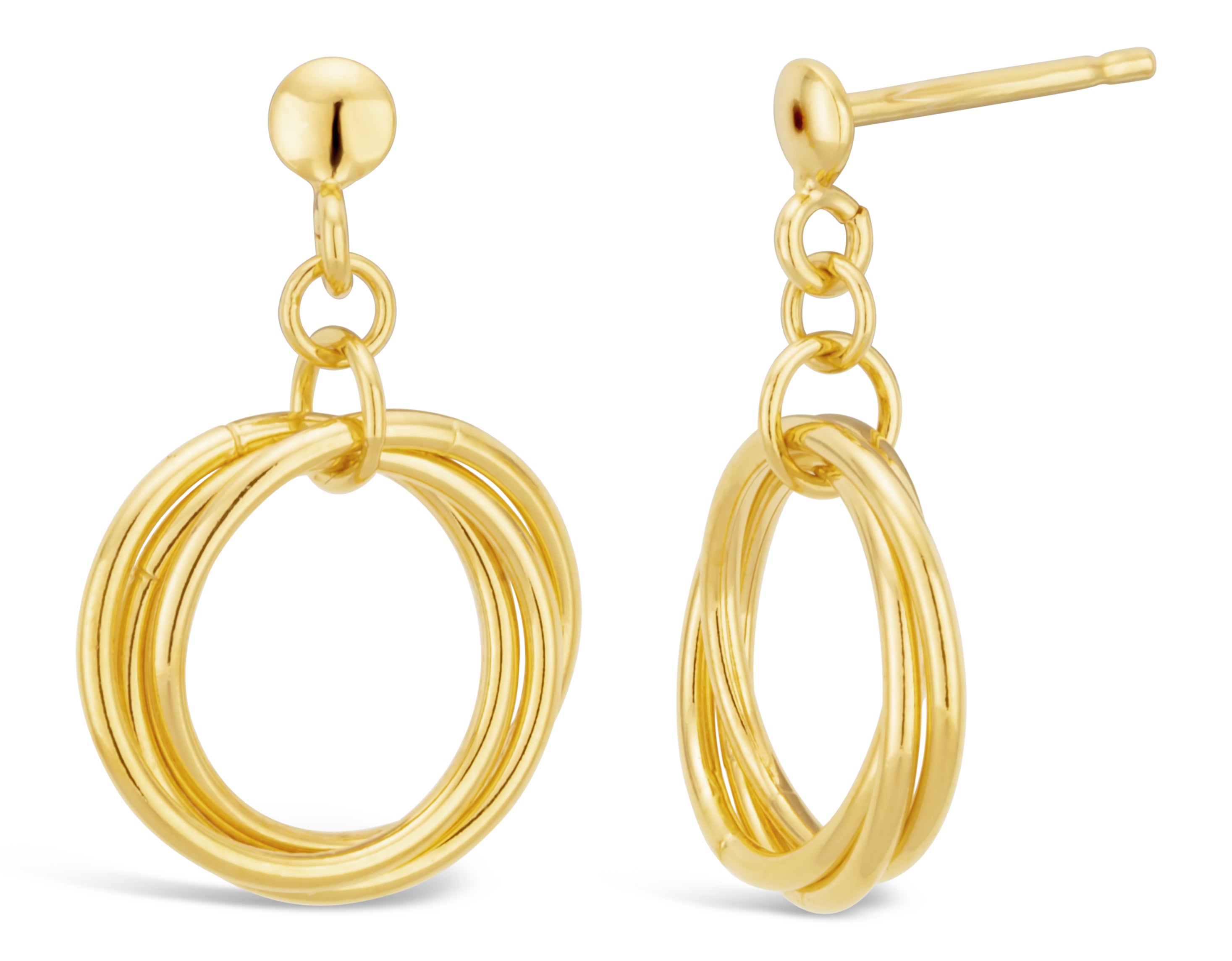Stylish 9 Carat Gold Filled Twisted Circle Stud Earrings for Fashion - Forward Individuals